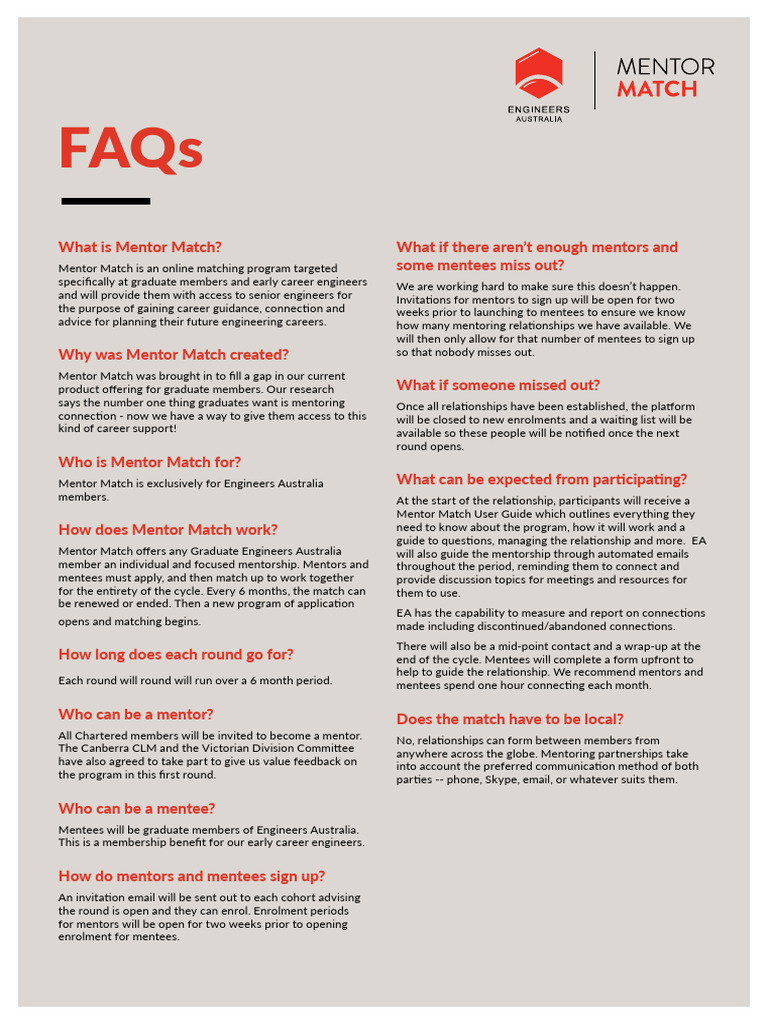 Engineers Australia Mentoring Guide 2020 | PDF | Mentorship | Communication
