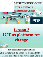 Quarter 2 Lesson 2 ICT As Platform For Change: Empowerment Technologies