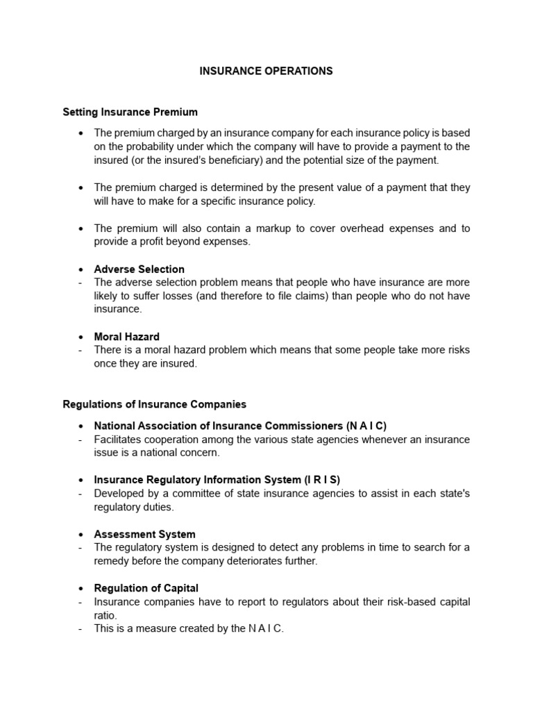 Insurance Operations | PDF