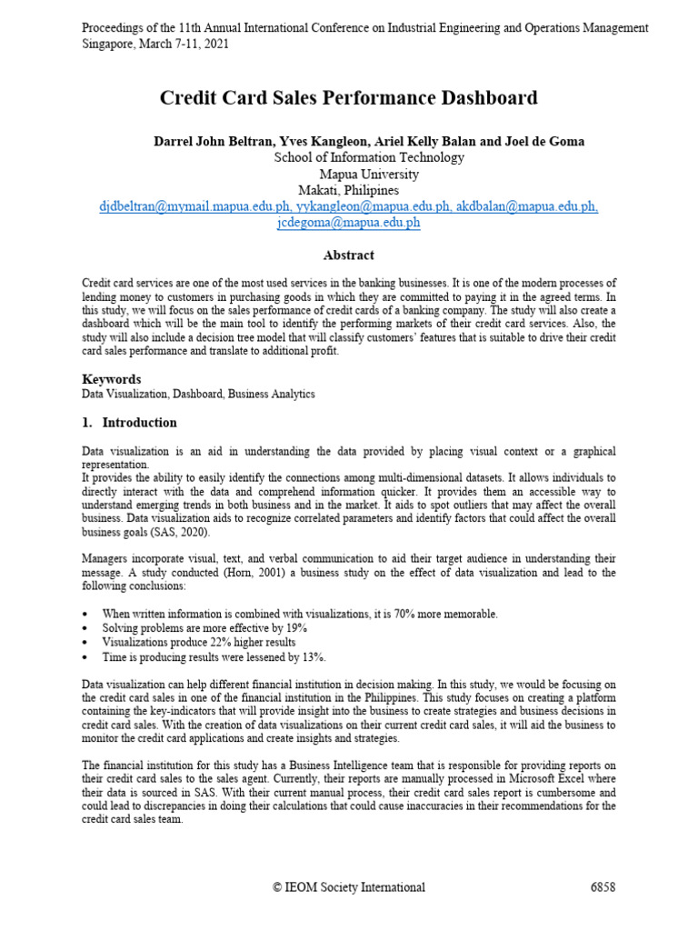 Credit Card Sales Performance Dashboard PDF Business Intelligence