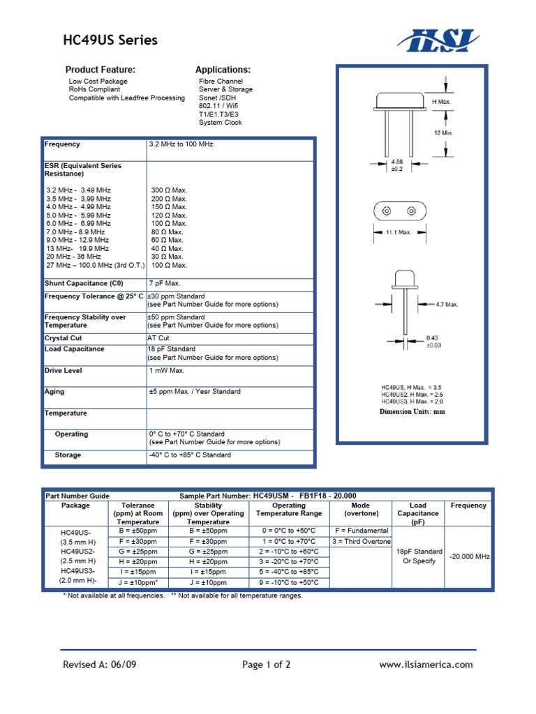 HC49US | PDF | Physical Sciences | Electrical Engineering