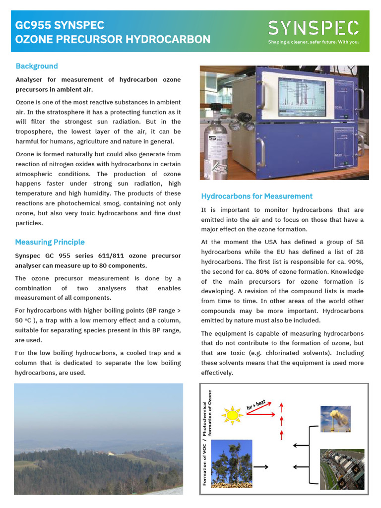 Synspec GC955 Hydrocarbon Analyser | PDF | Ozone | Atmosphere Of Earth
