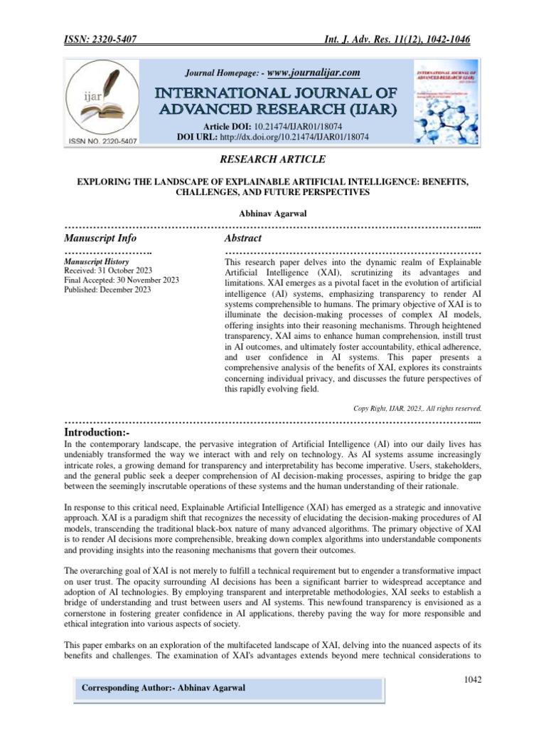 Benefits and Challenges of XAI Insights | PDF | Artificial Intelligence ...
