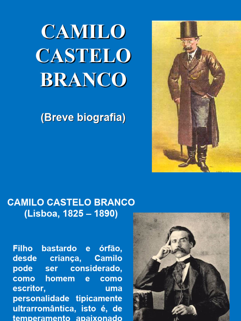 Breve Biografia de Camilo Castelo Branco Com Explicação | PDF