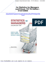Full Download Test Bank For Statistics For Managers Using Microsoft Excel 7 e 7th Edition 0133130800 PDF Full Chapter