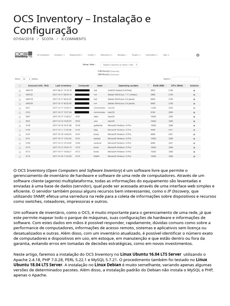 Instalação do OCS Inventory no Linux | PDF | Rede de computadores ...