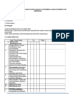 Format Pelaksanaan Observasi Pembelajaran - Kurikulum Merdeka