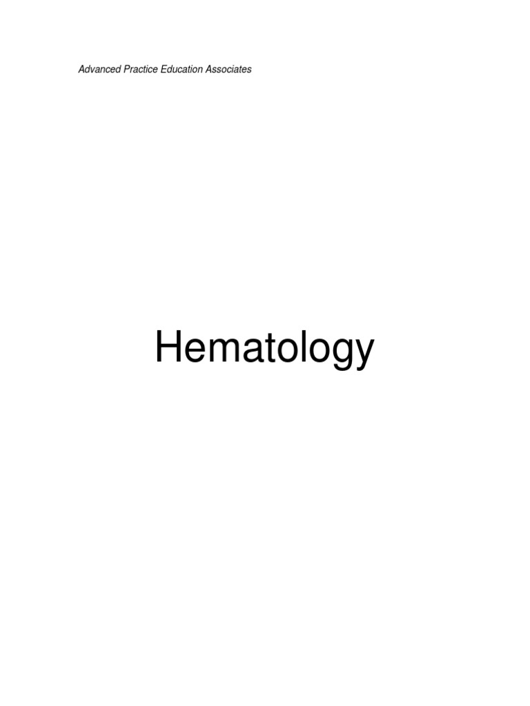Apea hematology 2020 pdf pdf anemia hematology
