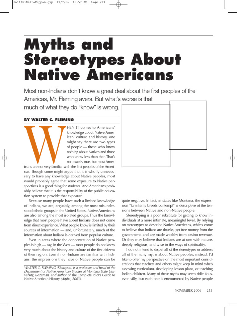 Debunking Native American Myths | PDF | Native Americans In The United ...