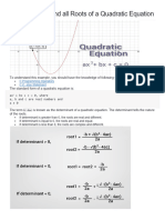 C Program To Find All Roots of A Quadratic Equation