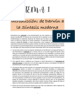 TEMA 1. Introducción. de Darwin A La Síntesis Moderna