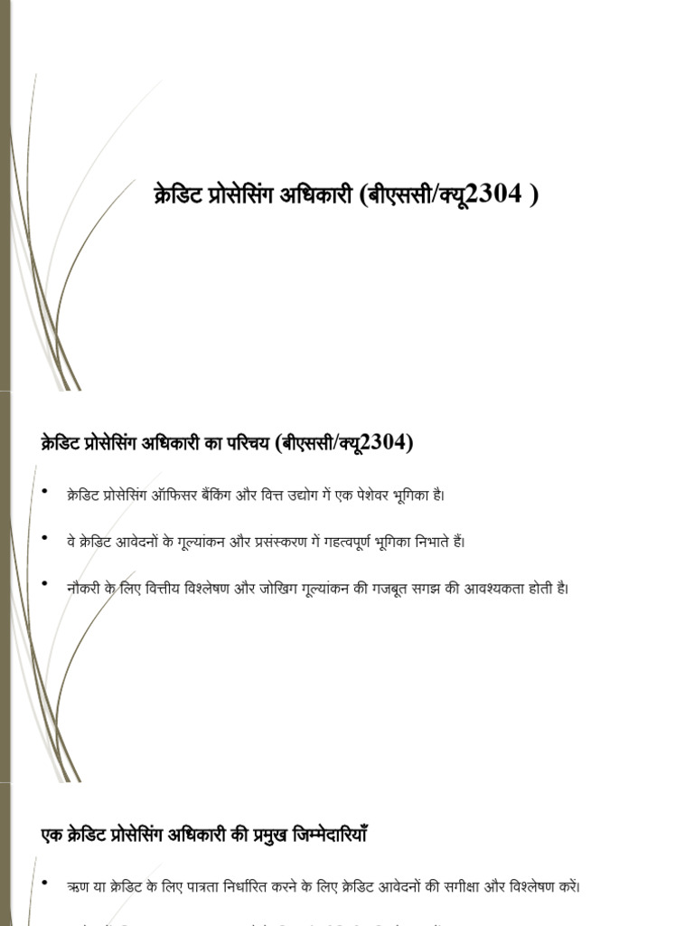 Credit processing officer bsc q2304 pdf