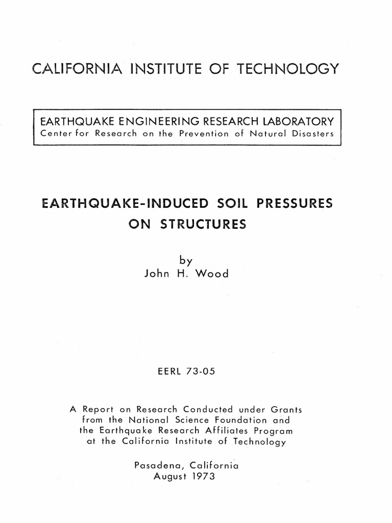 1973 Earthquake Soil Pressure Study | PDF | Deformation (Engineering ...