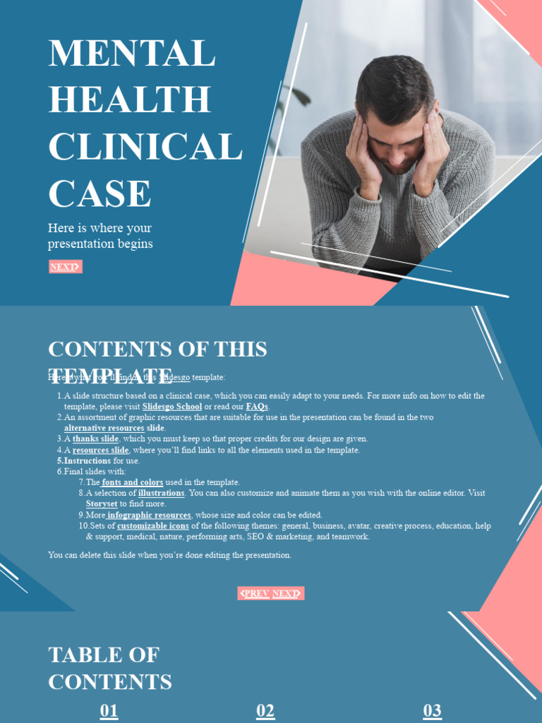Mental Health Clinical Case XL by Slidesgo | PDF