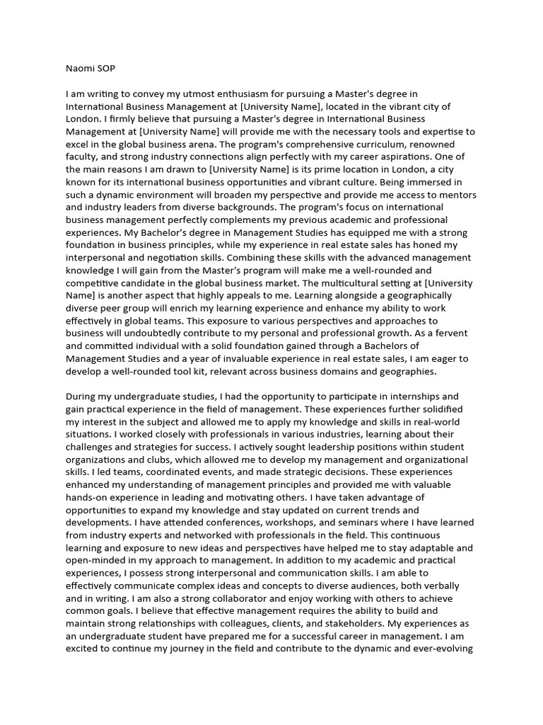Naomi sop pdf university learning