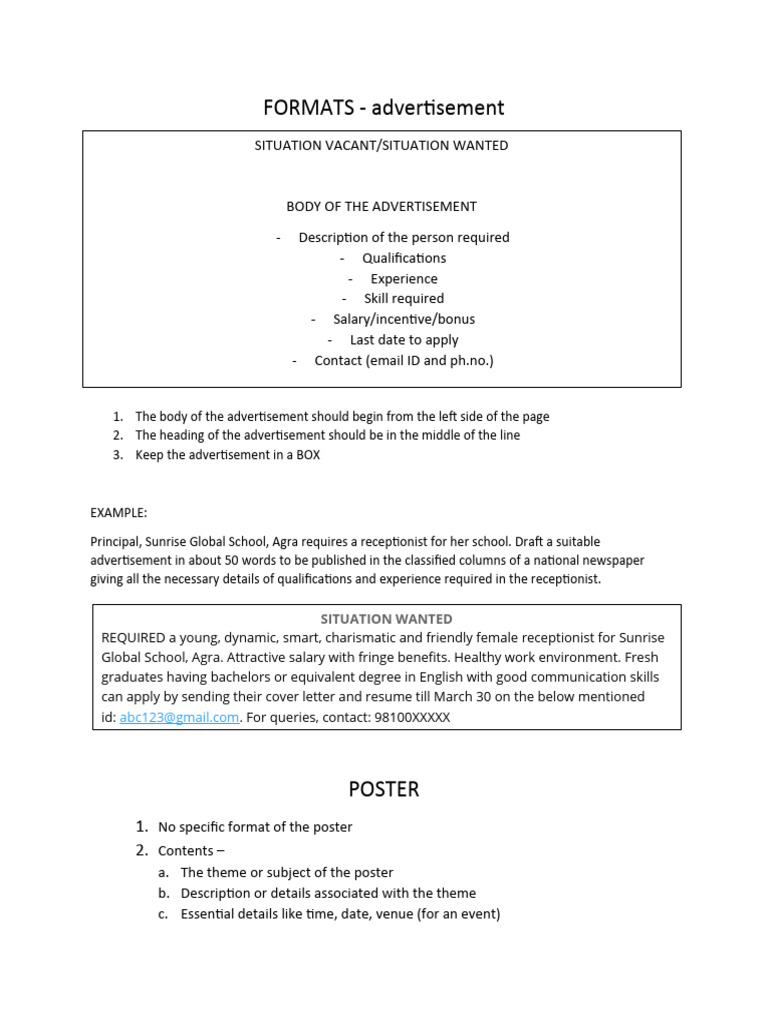 Advertisement and Speech Formats Guide | PDF | Natural Environment ...