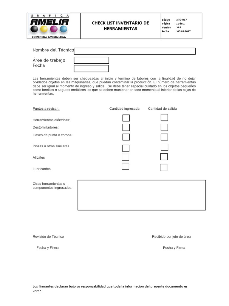 Check List de Herramientas para Inventario | PDF | Tecnología
