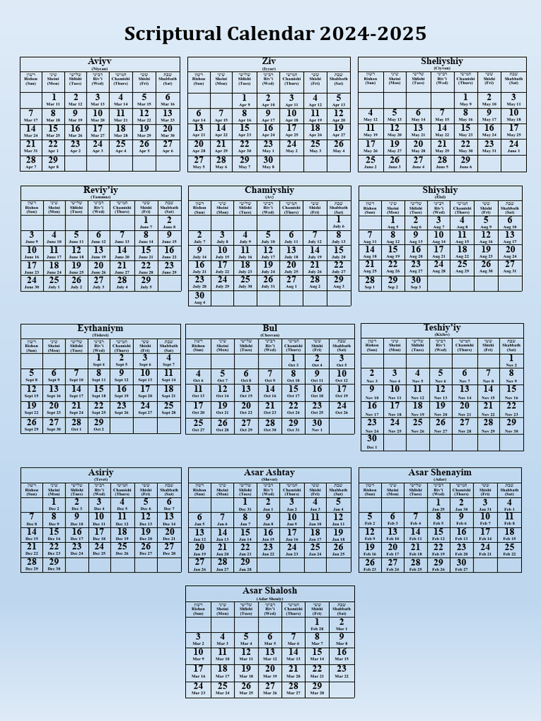 Calendar 2024 2025 English Download Free PDF Hebrew Calendar Lunisolar Calendars