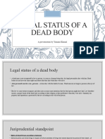 Legal Status of A Dead Body