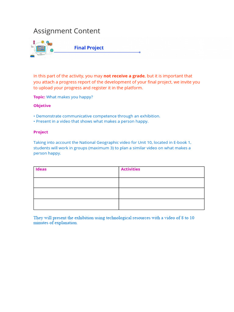 Assignment Content INGLES | PDF