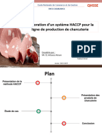 Élaboration D'un Système HACCP Pour La Ligne de Production de Charcuterie