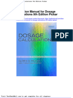 Full Download Solution Manual For Dosage Calculations 9th Edition Pickar PDF Full Chapter