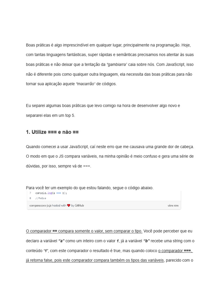 Boas Práticas em JavaScript | PDF | Script Java | Programação de ...