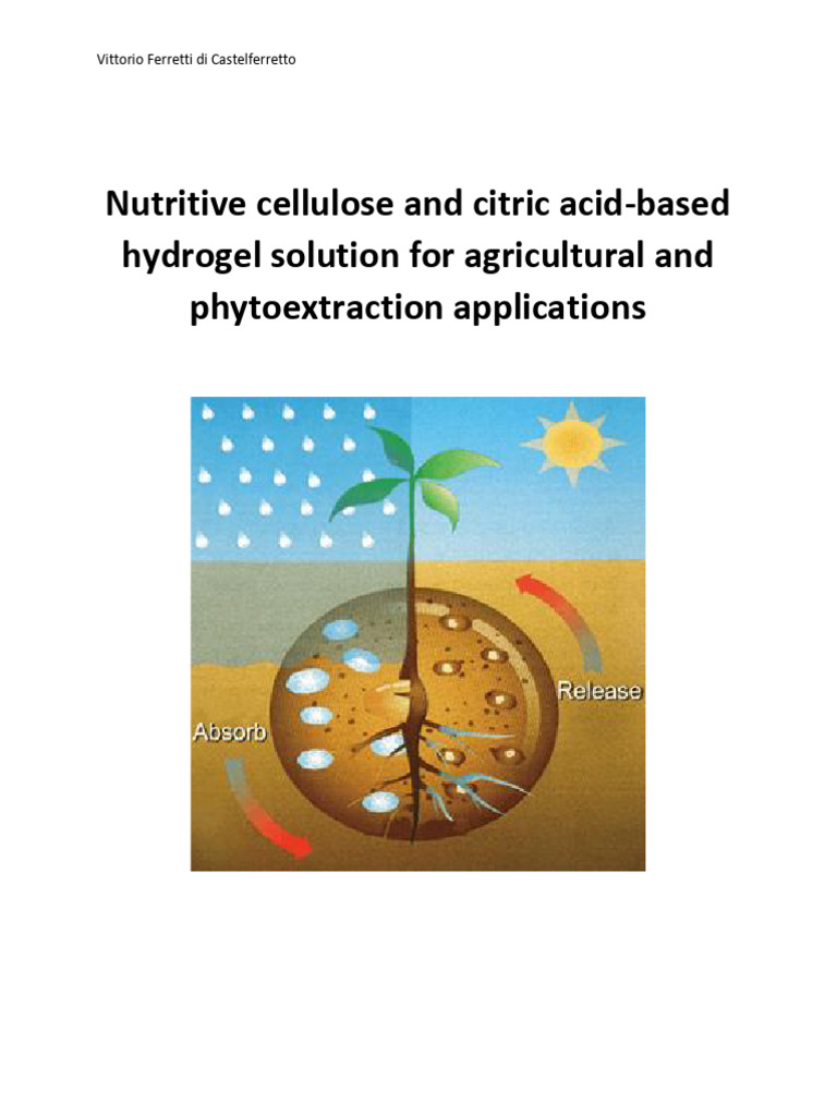 Cellulose Based And Citric Acid Hydrogel Pdf Cellulose
