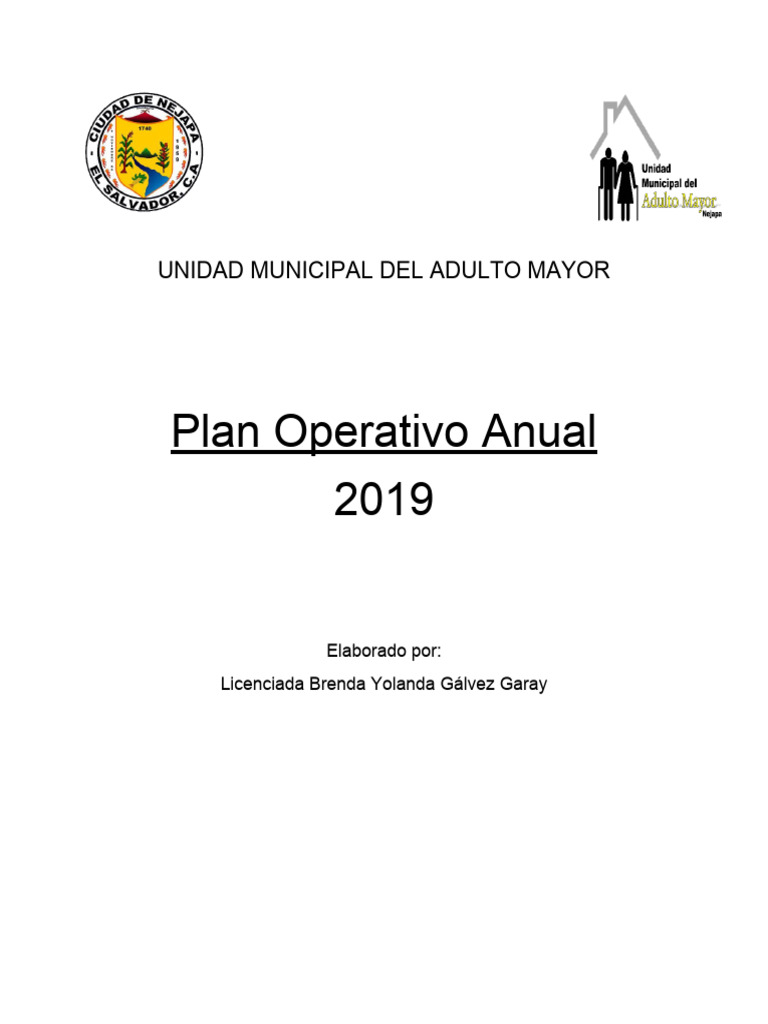 Plan Operativo 2019 para Adultos Mayores | PDF | Vejez | Discriminación