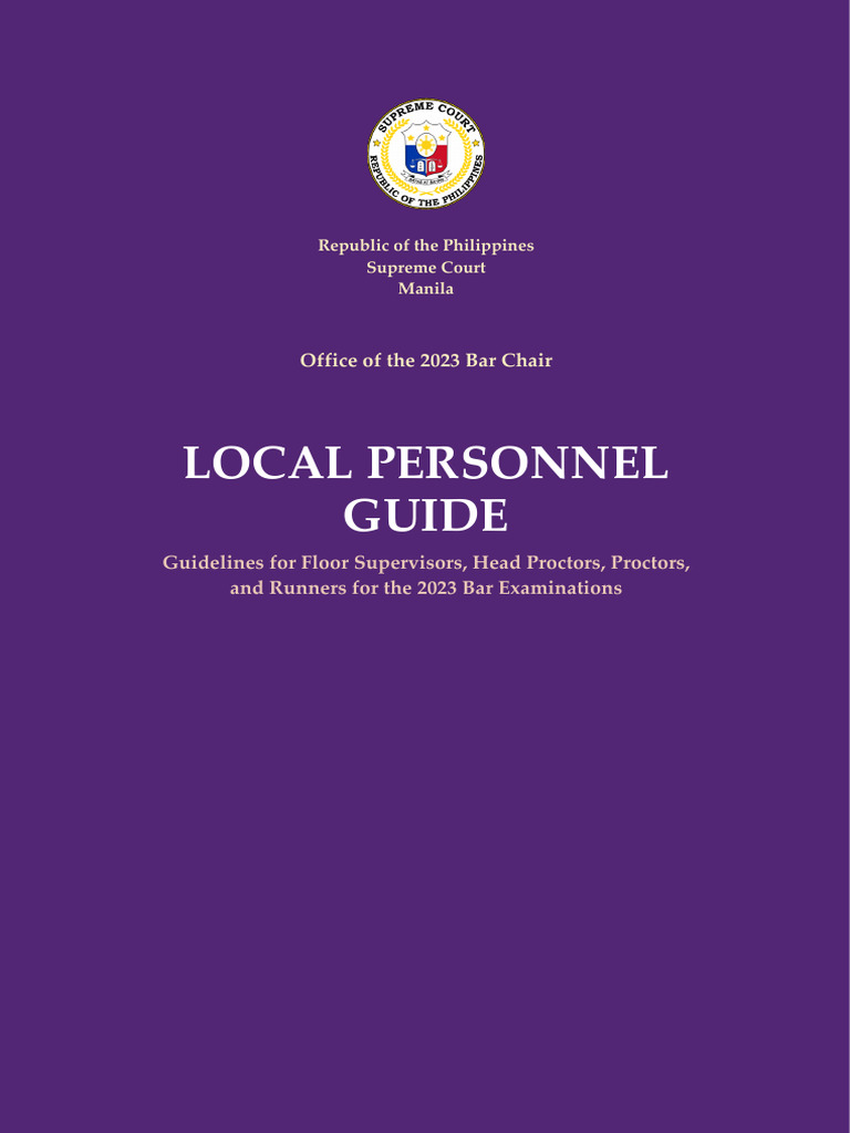 Local Personnel Guide for 2023 Bar Exam | PDF | Closed Circuit ...
