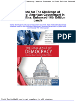 Full Download Test Bank For The Challenge of Democracy American Government in Global Politics Enhanced 14th Edition Janda PDF Full Chapter