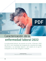 Caracterización de La Enfermedad Laboral 2022