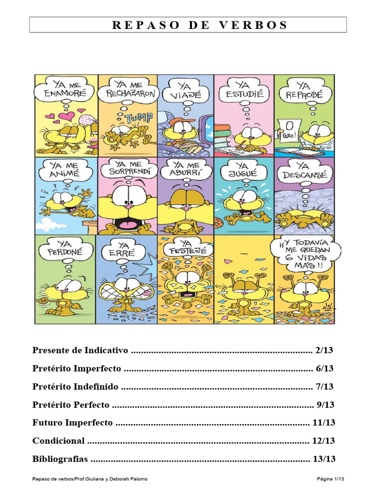 Repaso de Verbos | PDF | Verbo | Plural