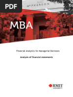 Analysis of Financial Statements Course Notes Week 5