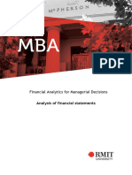 Analysis of Financial Statements Course Notes Week 5
