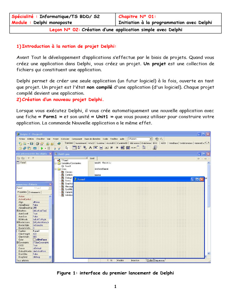 Création d'une application avec Delphi | PDF | Fichier informatique ...