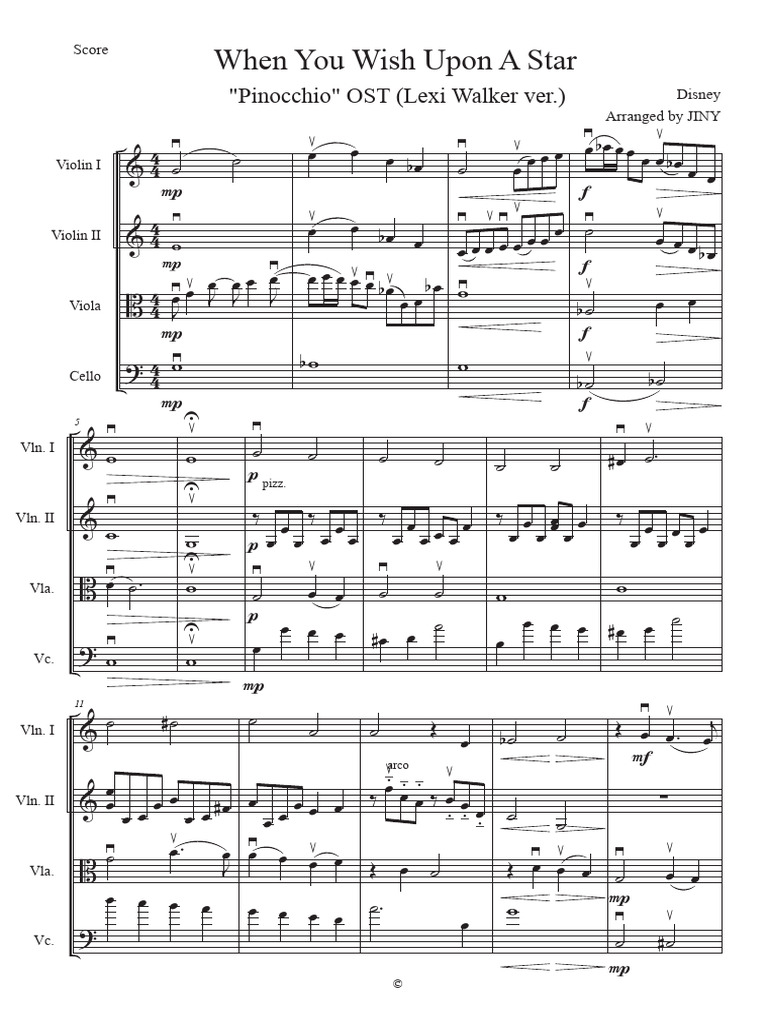 When You Wish Upon A Star Lexi Walker Score Pdf