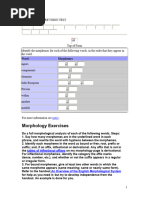 Morphology Revision Test