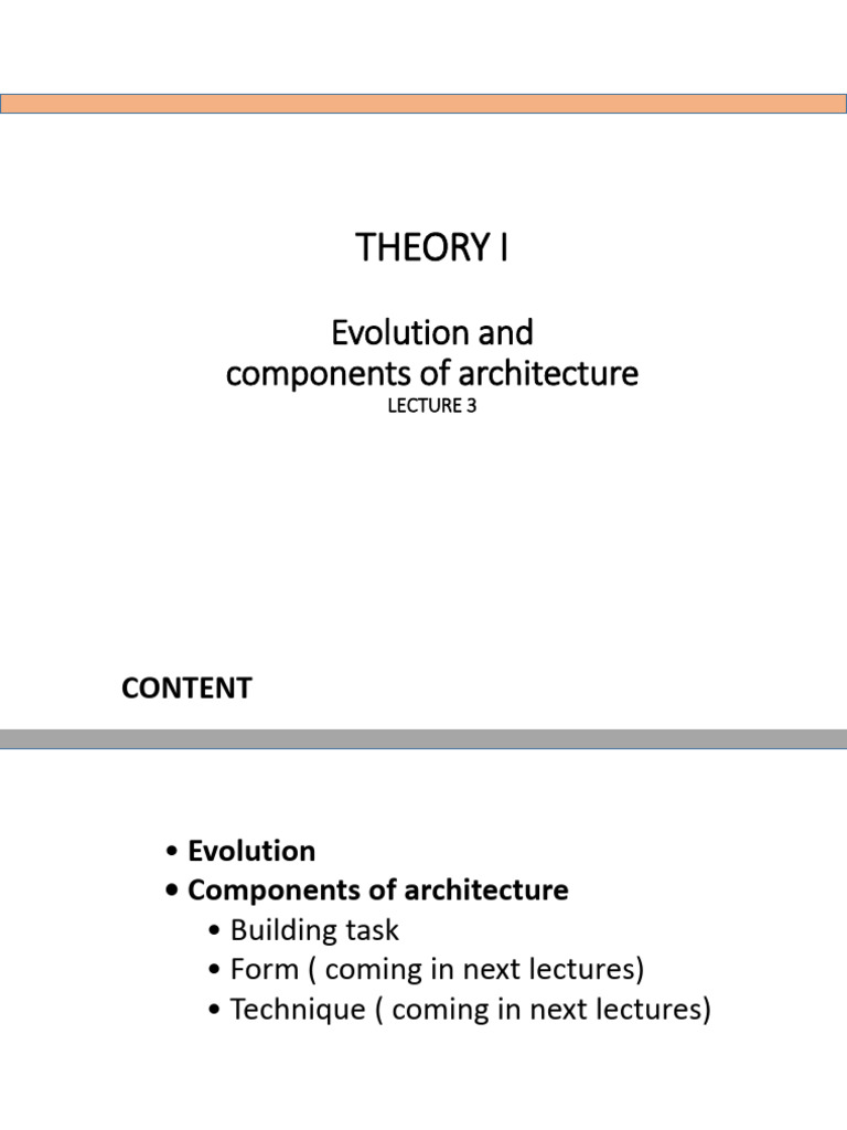 Lecture 3 - Evolution and Components of Architecture | PDF | Evolution