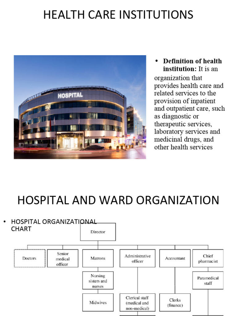 Health Care Institutions Overview | PDF | Health Care | Hospital