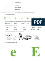 Fisa de Lucru Diferentiata Sunetul Si Litera E