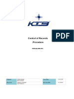 KTB-QA-005-V01 Control of Records Procedure