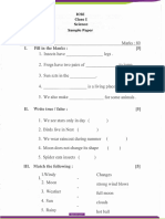 ICSE Class 1 Science Sample Paper