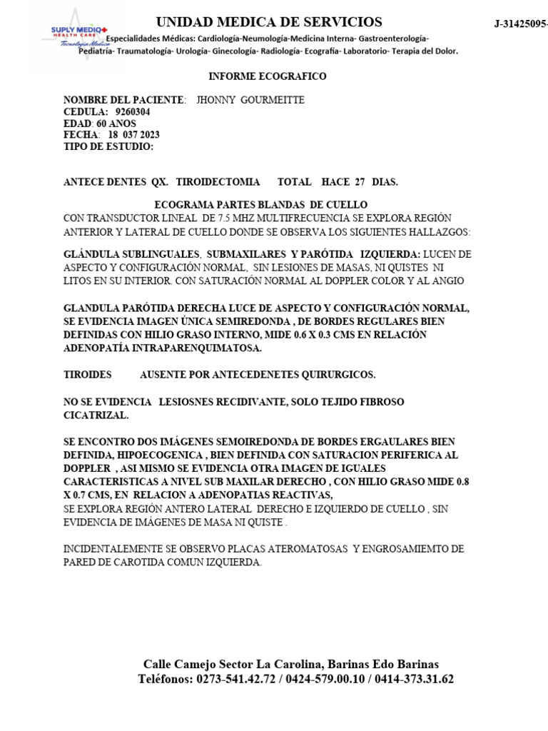 Ecografia de Cuello Completo | PDF | Ultrasonido médico | Radiología