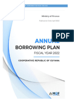 Guyana Annual Borrowing Plan FY 2022 - Final