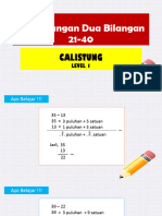 CALISTUNG - Pengurangan Dua Bilangan 21-40