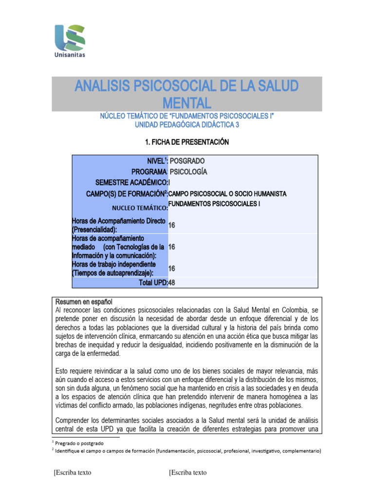 Upd Análisis Psicosocial de Salud Mental | PDF | Lesbianas | Género