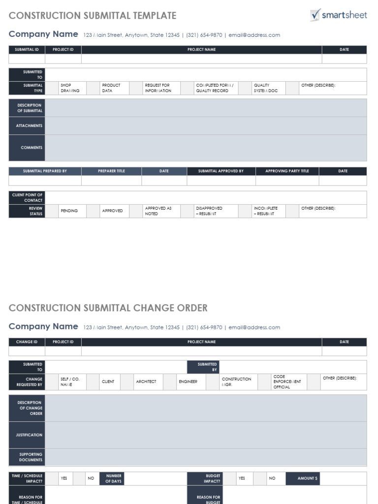 IC Construction Submittal Template WORD PDF Reliability Engineering