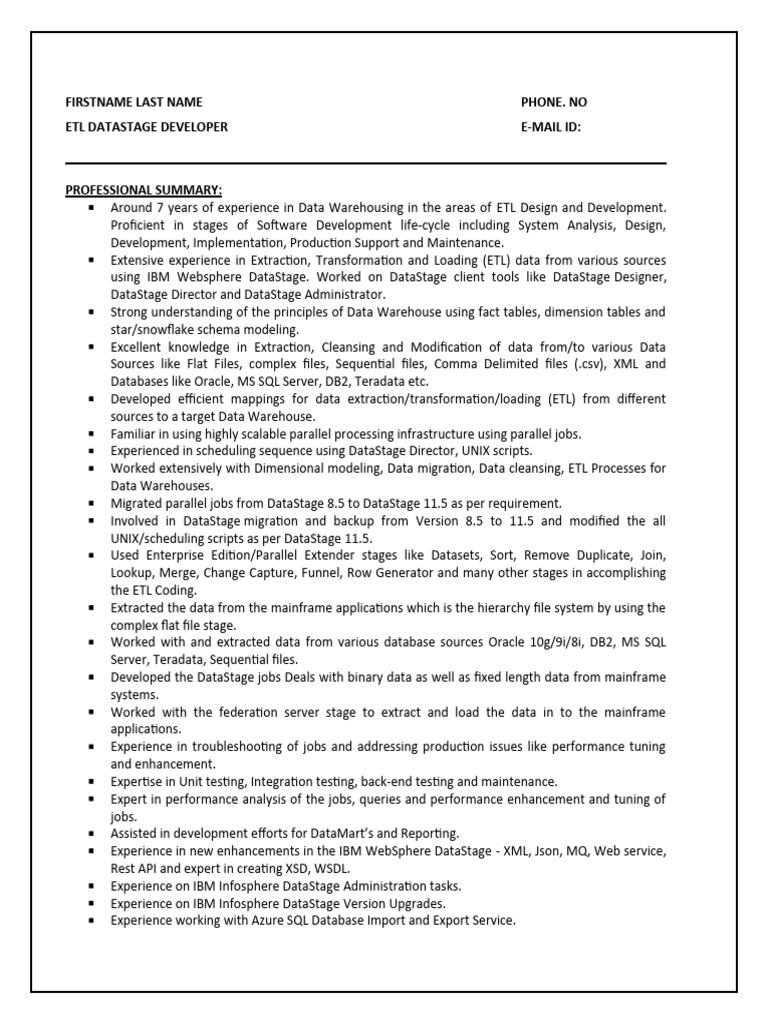 Sruthi datastage resume pdf ibm db2 databases