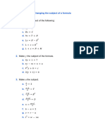 Changing The Subject of A Formula